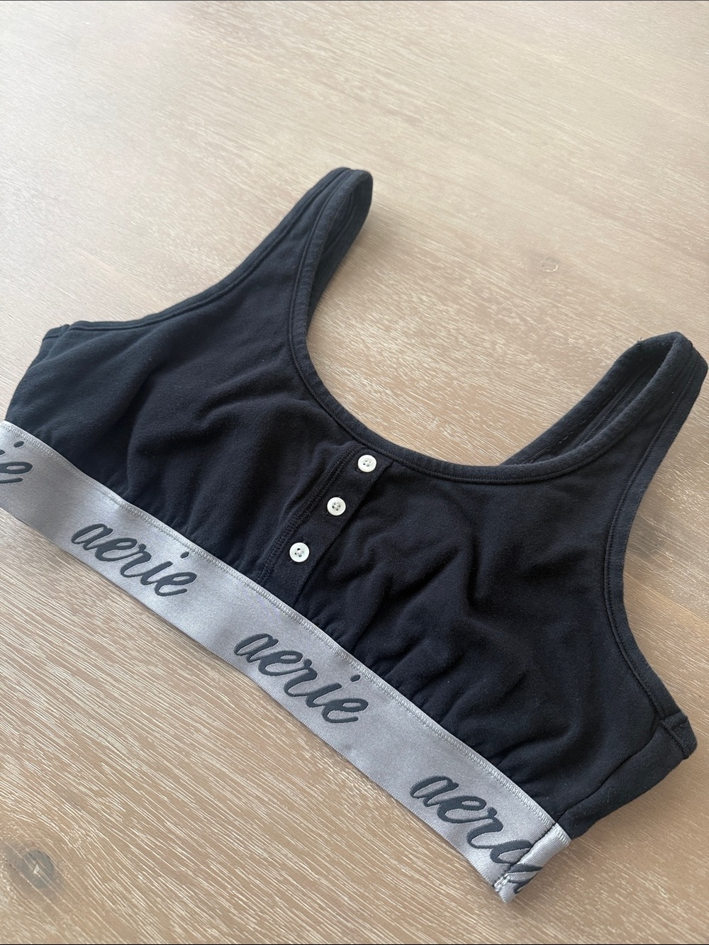 aerie Cotton Logo Band Bralette | XL